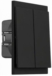 Выключатель Kranz SETE 2 кл 10А с рамкой (антрацит) KR-79-0706-4