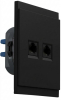 Розетка компьютерная двойная KRANZ SETE RJ45 кат6 с рамкой (антрацит) KR-79-0724-4