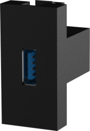 Розетка USB 1 мод Donel 22,5х45 мм (черный) DECF21DAN