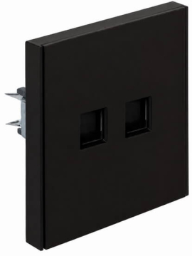 Розетка компьютерная двойная Kranz Strong RJ45+RJ45 кат6 с рамкой (антрацит) KR-78-0725-5