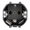 Розетка 16А с USB A+C быстрой зарядки 5В/3А SETE с рамкой (жемчуг) IP20 KR-79-0704-1