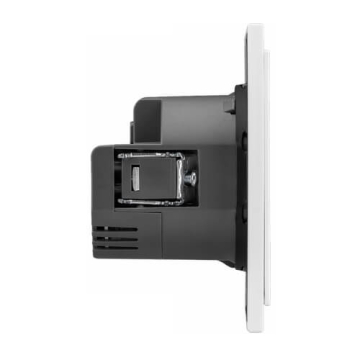 Розетка 16А с USB A+C быстрой зарядки 5В/3А SETE с рамкой (жемчуг) IP20 KR-79-0704-1