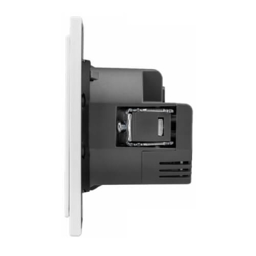 Розетка 16А с USB A+C быстрой зарядки 5В/3А SETE с рамкой (жемчуг) IP20 KR-79-0704-1