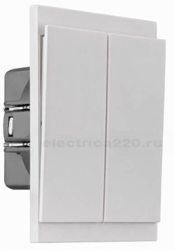 Перекрестный выключатель 2 кл KRANZ SETE с рамкой 10А (жемчуг) IP20 KR-79-0711-1
