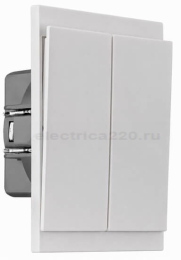 Проходной выключатель Kranz SETE 2 кл 10А с рамкой (жемчуг) IP20 KR-79-0709-1