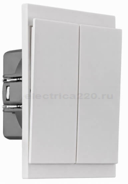 Проходной выключатель Kranz SETE 2 кл 10А с рамкой (жемчуг) IP20 KR-79-0709-1