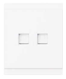 Розетка компьютерная двойная KRANZ SETE RJ45 кат6 с рамкой (жемчуг) KR-79-0724-1