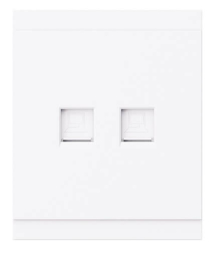 Розетка компьютерная двойная KRANZ SETE RJ45 кат6 с рамкой (жемчуг) KR-79-0724-1
