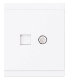 Розетка TV + компьютерная RJ45 кат6 KRANZ SETE с рамкой (жемчуг) KR-79-0721-1