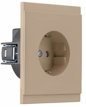 Розетка Kranz SETE со шторками 16А с рамкой (кашемир) IP20 KR-79-0701-2
