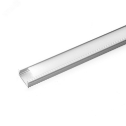 Профиль накладной алюминиевый 2 м матовый экран 2 заглушки 4 крепежа для светодиодных лент CAB262 10267 FERON 