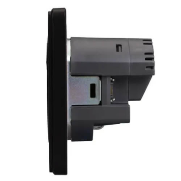 Розетка 16А с USB A+C быстрой зарядки 5В/3А Kranz Round с рамкой (оникс) KR-78-0704-3