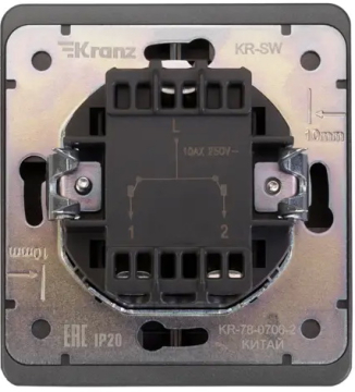 Выключатель Kranz Round 2 кл с рамкой (титан) KR-78-0706-2