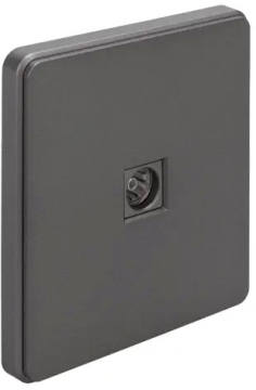Розетка TV Kranz Round с рамкой (титан) KR-78-0723-2