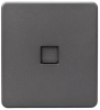 Розетка компьютерная Kranz Round RJ45 кат6 с рамкой (титан) KR-78-0724-2