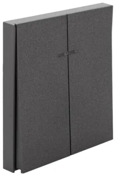 Выключатель 2 кл с подсветкой Kranz Strong c рамкой (графит) KR-78-0714-6