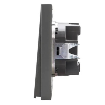 Выключатель 2 кл с подсветкой Kranz Strong c рамкой (графит) KR-78-0714-6