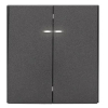 Выключатель 2 кл с подсветкой Kranz Strong c рамкой (графит) KR-78-0714-6
