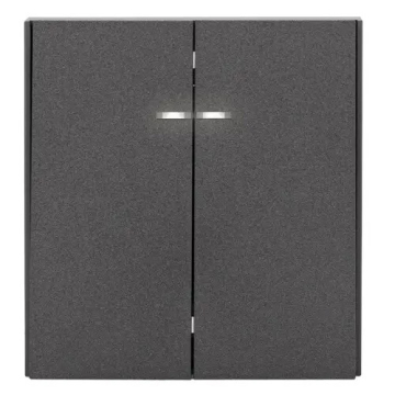 Выключатель 2 кл с подсветкой Kranz Strong c рамкой (графит) KR-78-0714-6