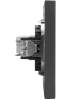 Розетка компьютерная Kranz Strong RJ45 кат6 с рамкой (графит) KR-78-0724-6