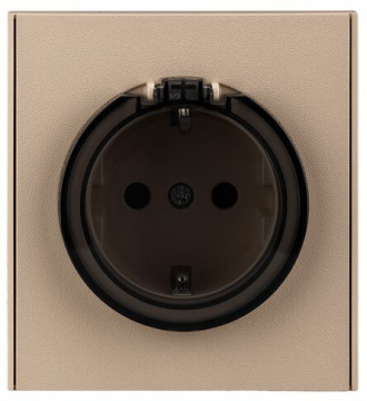 Розетка Kranz Strong с крышкой 16А с рамкой (шелк) KR-78-0702-8