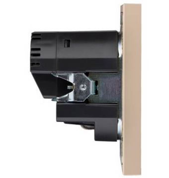 Розетка 16А с USB A+C быстрой зарядки 5В/3А Kranz Strong с рамкой (шелк) KR-78-0704-8