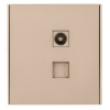 Розетка TV+компьютерная Кат6 Kranz Strong с рамкой (шелк) KR-78-0722-8