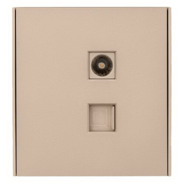 Розетка TV+компьютерная Кат6 Kranz Strong с рамкой (шелк) KR-78-0722-8