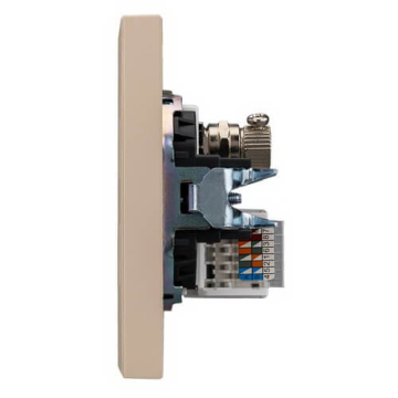 Розетка TV+компьютерная Кат6 Kranz Strong с рамкой (шелк) KR-78-0722-8
