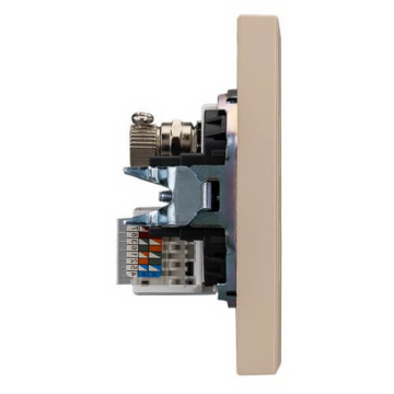 Розетка TV+компьютерная Кат6 Kranz Strong с рамкой (шелк) KR-78-0722-8