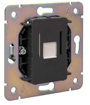 Розетка компьютерная Kranz Strong RJ45 кат6 с рамкой (шелк) KR-78-0724-8