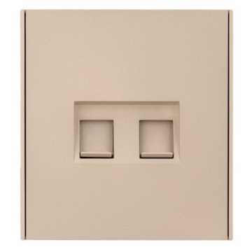 Розетка компьютерная двойная Kranz Strong RJ45+RJ45 кат6 с рамкой (шелк) KR-78-0725-8