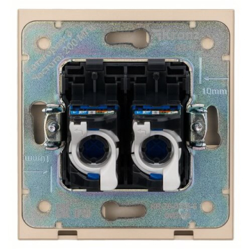 Розетка компьютерная двойная Kranz Strong RJ45+RJ45 кат6 с рамкой (шелк) KR-78-0725-8