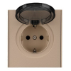 Розетка Kranz Strong с крышкой 16А с рамкой (шелк) KR-78-0702-8
