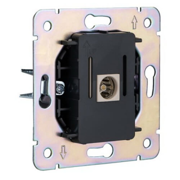 Розетка TV Kranz Round с рамкой (шелк) KR-78-0723-7