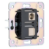 Розетка TV+компьютерная Кат6 Kranz Round с рамкой (шелк) KR-78-0722-7