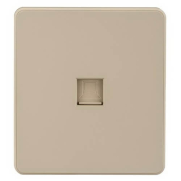 Розетка компьютерная Kranz Round RJ45 кат6 с рамкой (шелк) KR-78-0724-7