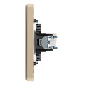 Розетка компьютерная Kranz Round RJ45 кат6 с рамкой (шелк) KR-78-0724-7