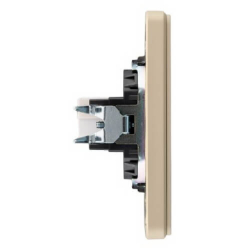 Розетка компьютерная Kranz Round RJ45 кат6 с рамкой (шелк) KR-78-0724-7