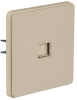Розетка компьютерная Kranz Round RJ45 кат6 с рамкой (шелк) KR-78-0724-7