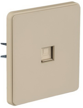 Розетка компьютерная Kranz Round RJ45 кат6 с рамкой (шелк) KR-78-0724-7