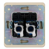 Розетка компьютерная двойная Kranz Round RJ45 с рамкой (шелк) KR-78-0725-7