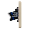 Розетка компьютерная двойная Kranz Round RJ45 с рамкой (шелк) KR-78-0725-7