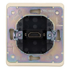 Розетка HDMI KRANZ Round с рамкой (шелк) KR-78-0730-7