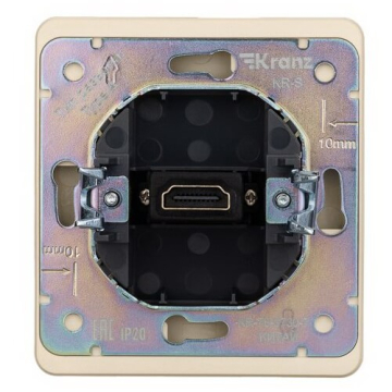 Розетка HDMI KRANZ Round с рамкой (шелк) KR-78-0730-7