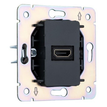 Розетка HDMI KRANZ Round с рамкой (шелк) KR-78-0730-7
