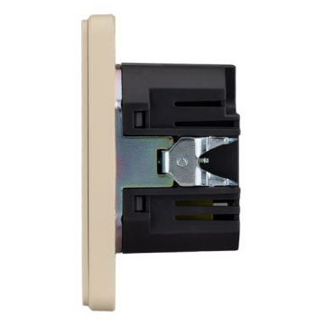 Розетка USB-A+Type-C KRANZ Round 3А с функцией быстрой зарядки с рамкой (шелк) KR-78-0734-7