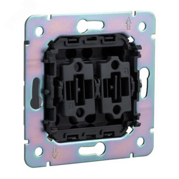 Переключатель 2 кл перекрестный KRANZ Round с рамкой (оникс) KR-78-0733-3