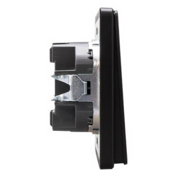 Перекрестный выключатель с подсветкой Kranz Round с рамкой (оникс) KR-78-0718-3