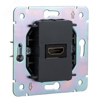 Розетка HDMI KRANZ Round с рамкой (перламутр) KR-78-0730-1